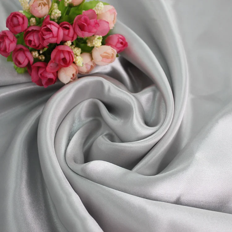 100polyester High Quality In Stock Bright Shiny Cheap Satin Fabric For