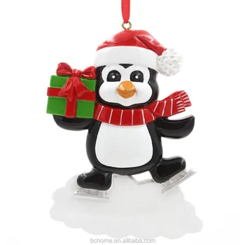 Personalized Ornaments Penguin Santa Claus Reindeer Black Bear