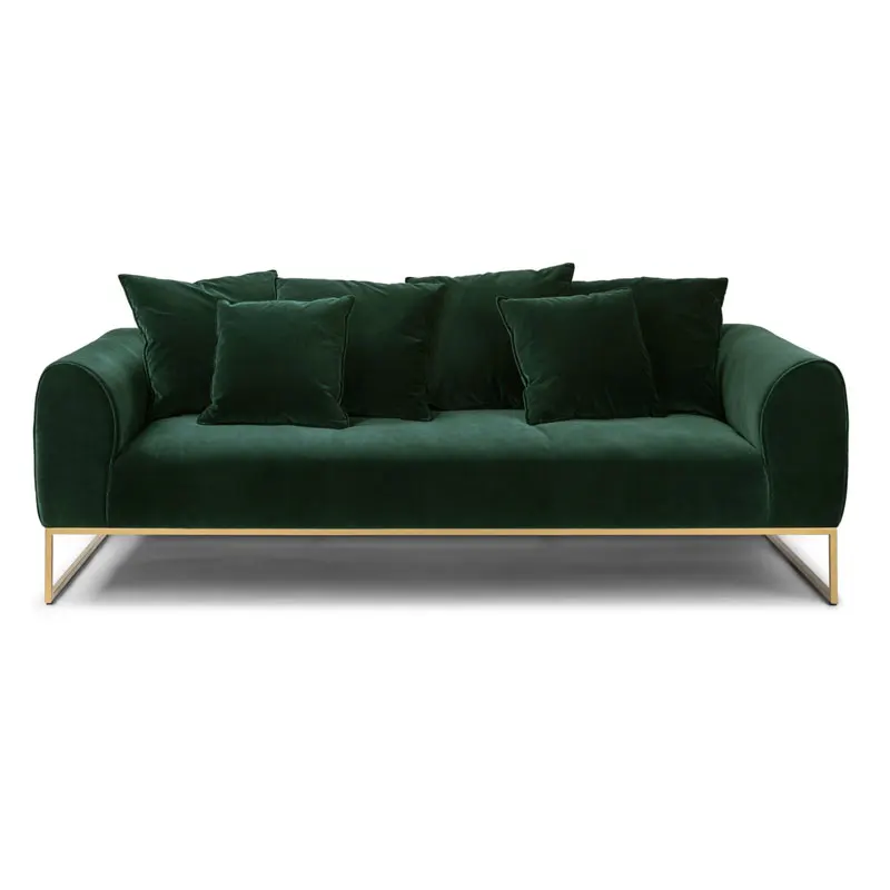 green velvet sofa