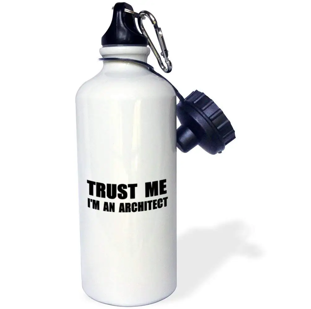 3dRose wb_195589_1 Trust me Im an Architect - fun architecture humor funny job work gift Sports Water Bottle, Multicolored, 21 oz