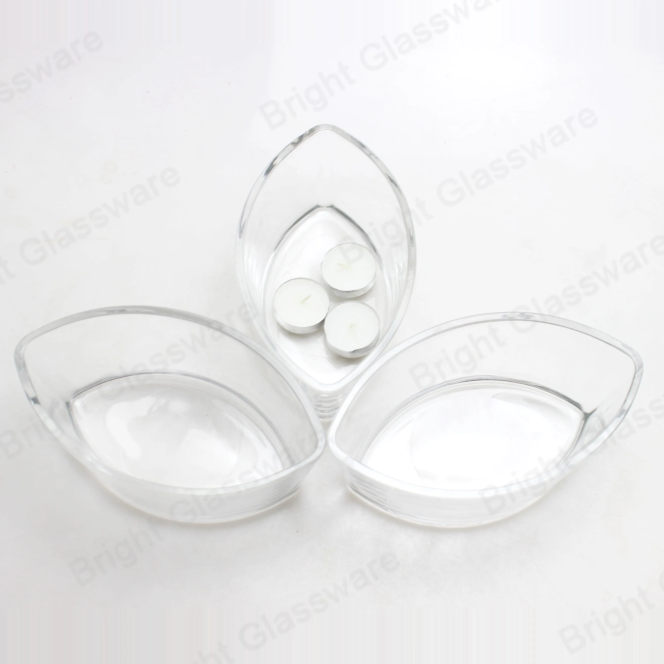 Unique Oval Boat Glass Candle Holder Clear Woodwick Candle Jar Buy