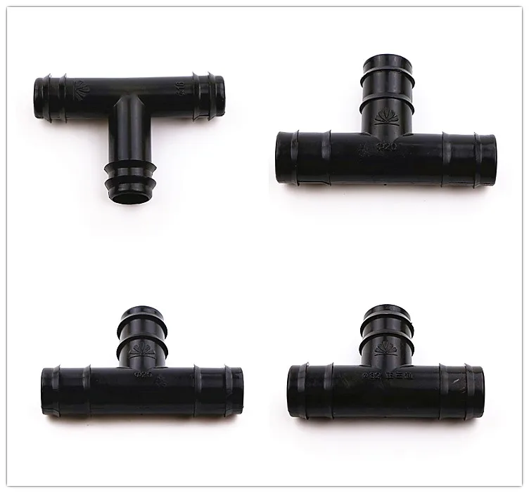 Codo de espiga de plástico de 90 grados y conector de cinta de goteo para tuberías de riego por goteo, de alta calidad