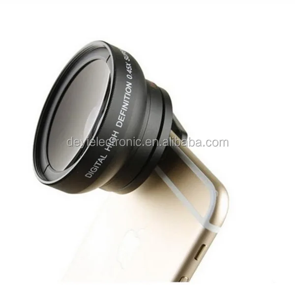 Universal Fisheye Lens 3 in 1 Mobile Phone Clip Lenses Fish Eye Wide Angle Macro Camera Lens for iPhone 6 Smartphone Microscope