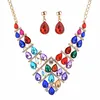 Exaggerated color diamond fashion wild metal set