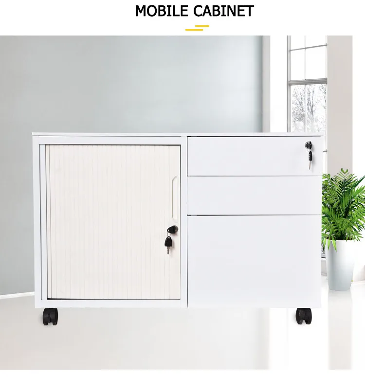 New design small tambour door cabinet with wheels