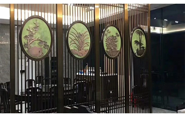 Jyfy001 China Room Divider Rose Gold Color 304 Stainless Steel Laser Cut Metal Decorative Metal Screen