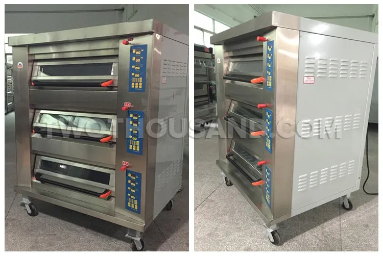 Tto301p 1.2m 3 Decks Front S/s Restaurant Electric Pizza Master Oven
