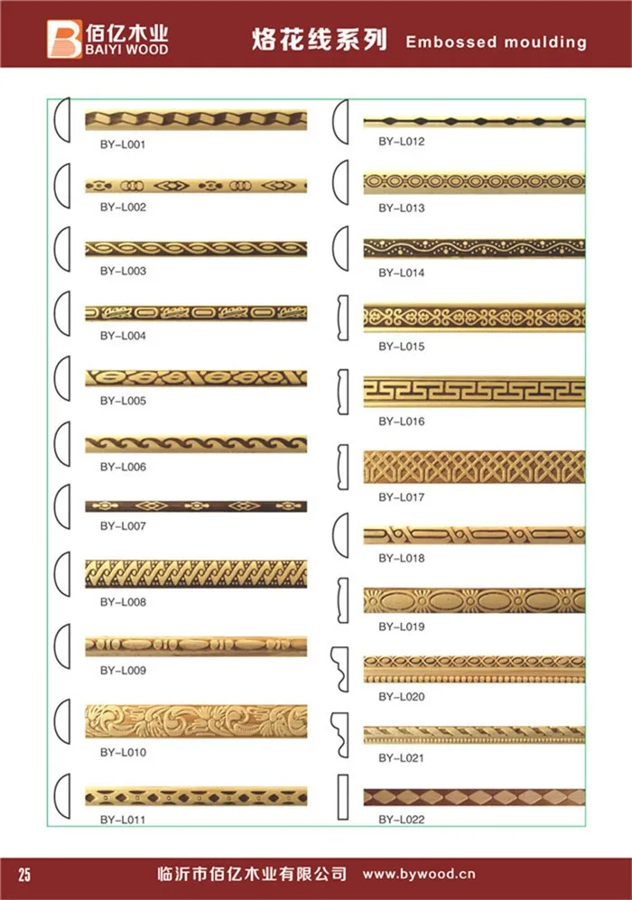 embossed white baseboard wood moulding