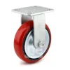 Galvanized cast iron bracket rigid fixed plate 300 kg to 500 kg PU caster wheels for hand trolley