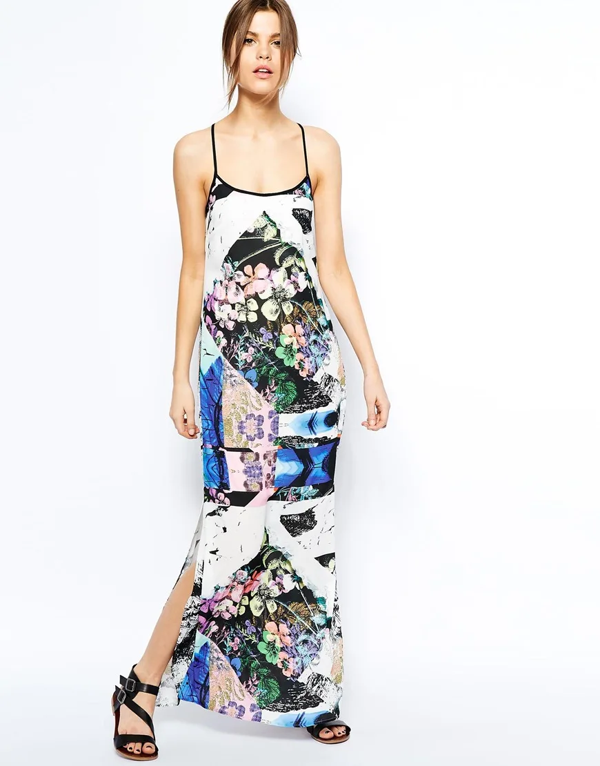 warehouse floral maxi dress