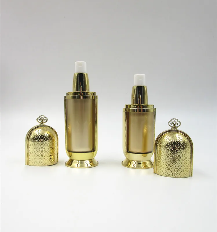 gold lotion bottle