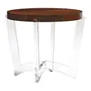 Classic Coffee Table Acrylic Antique End Desk Lucite Wood Top Console Table