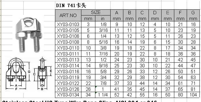 U Bolt Clamp Din 741 Wire Rope Clip Wire Rope Clamp 3mm-40mm - Buy ...