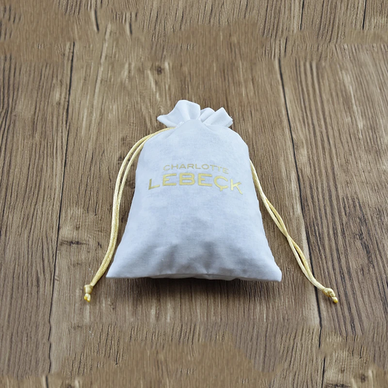 Custom Printed Logo Muslin Cotton Drawstring Shower Gel Bag Handmade ...