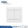 B5212-2 2 gang 2 way switch 16 amp single pole switch 1/2/3/4 gang rocker switch 86x86mm white color pc material childproof