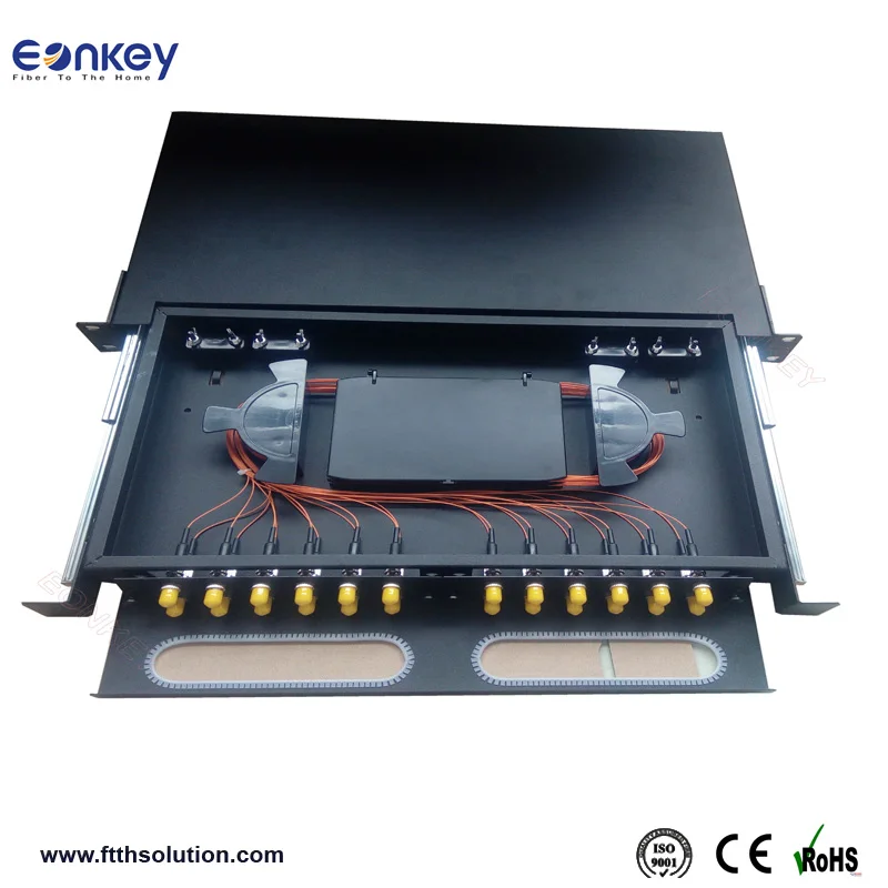 Ftth 19 Inch Slide Rail Rack Mount Drawer 24 Port Fiber Optic