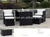 Square alum wicker 5pc/set outdoor furnitures cheap folding kitchen tables