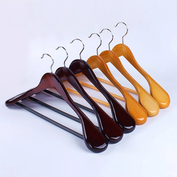 Luxury Heavy Duty Sturdy Dark Brown Wooden Coat Clothes Hanger For