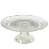 7 Inch footed glass cake fruit plate