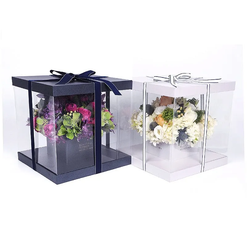Luxury Pvc Clear Flower Bouquet Delivery Gift Box Buy Clear Plastic