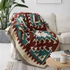 Korean style geometric design polyester moving jacquard throw thread blanket