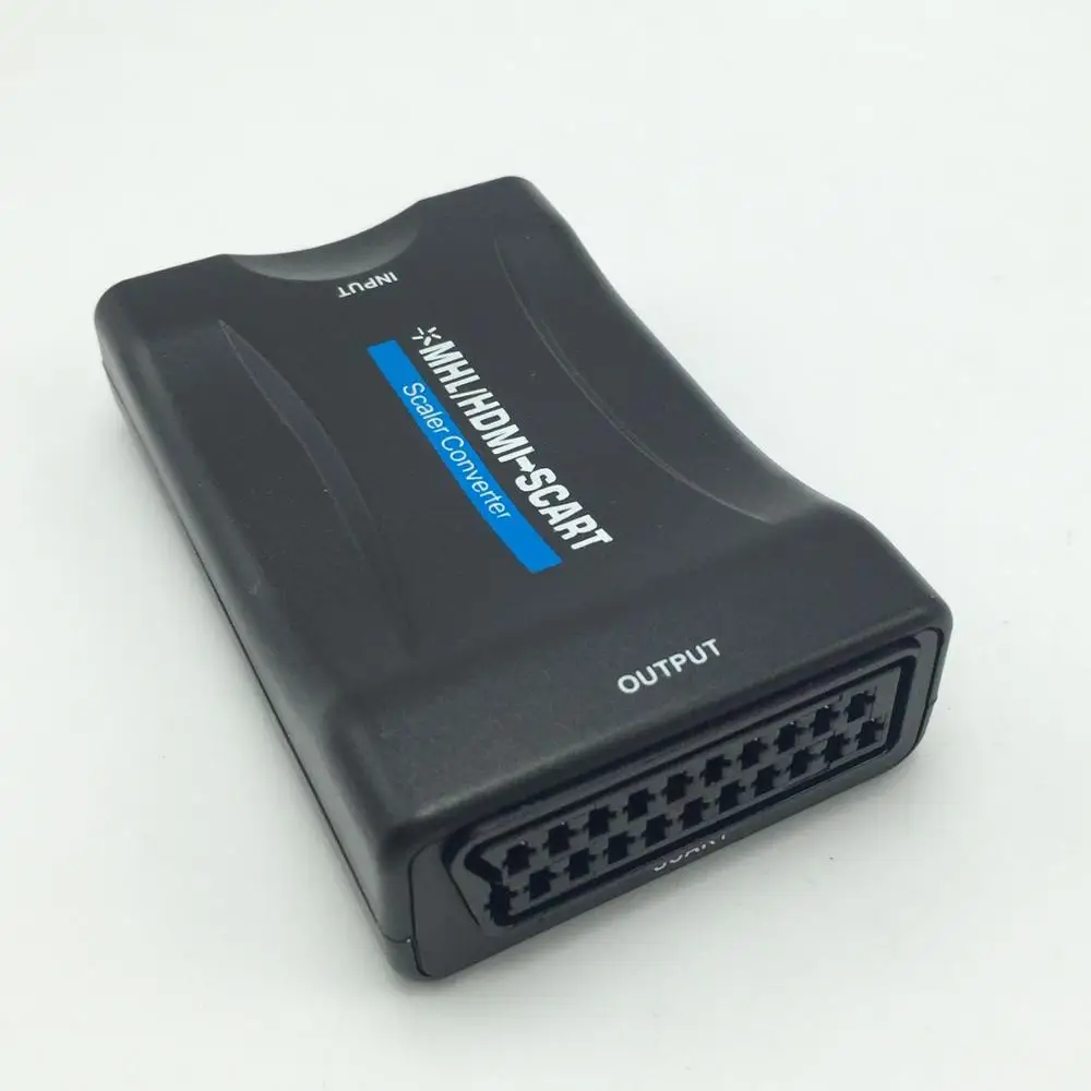 New Composite Video Converter Stereo Audio Adapter Hd To Scart