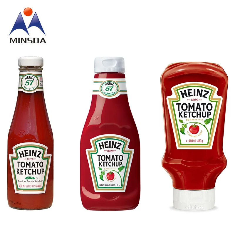 Custom Private Good Quality Ketchup Labels Tomato Sauce Bottle Adhesive