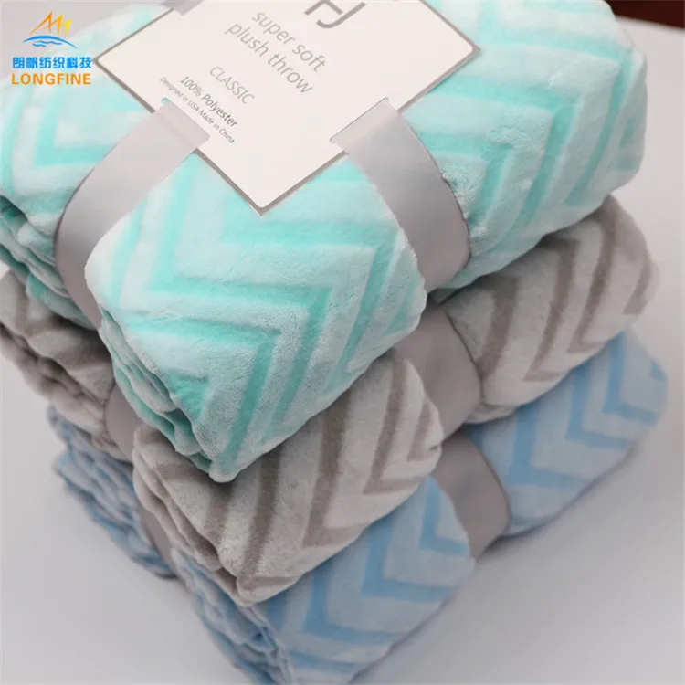 Various Color Embossed Acrylic Cotton 100 Polyester Flannel Fleece Baby