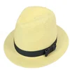 fashion new model simple design hat plain natural paper straw fedora hat