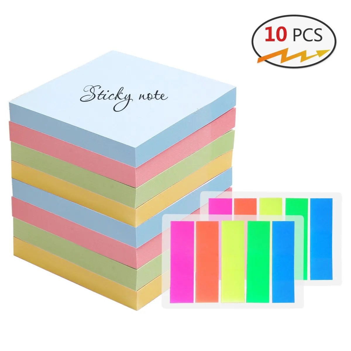 12 Pads Super Sticky Recycled Notes Fun Sticky Notes for Office Notebook Super Stickies Sticky Notes 1200 Sheets Blue, Pink, Orange, Yellow, Green, Rose 6 Colors Bright Colors Self-Stick Pads School Mini Notes Home 3x3in Sticky Note Tabs