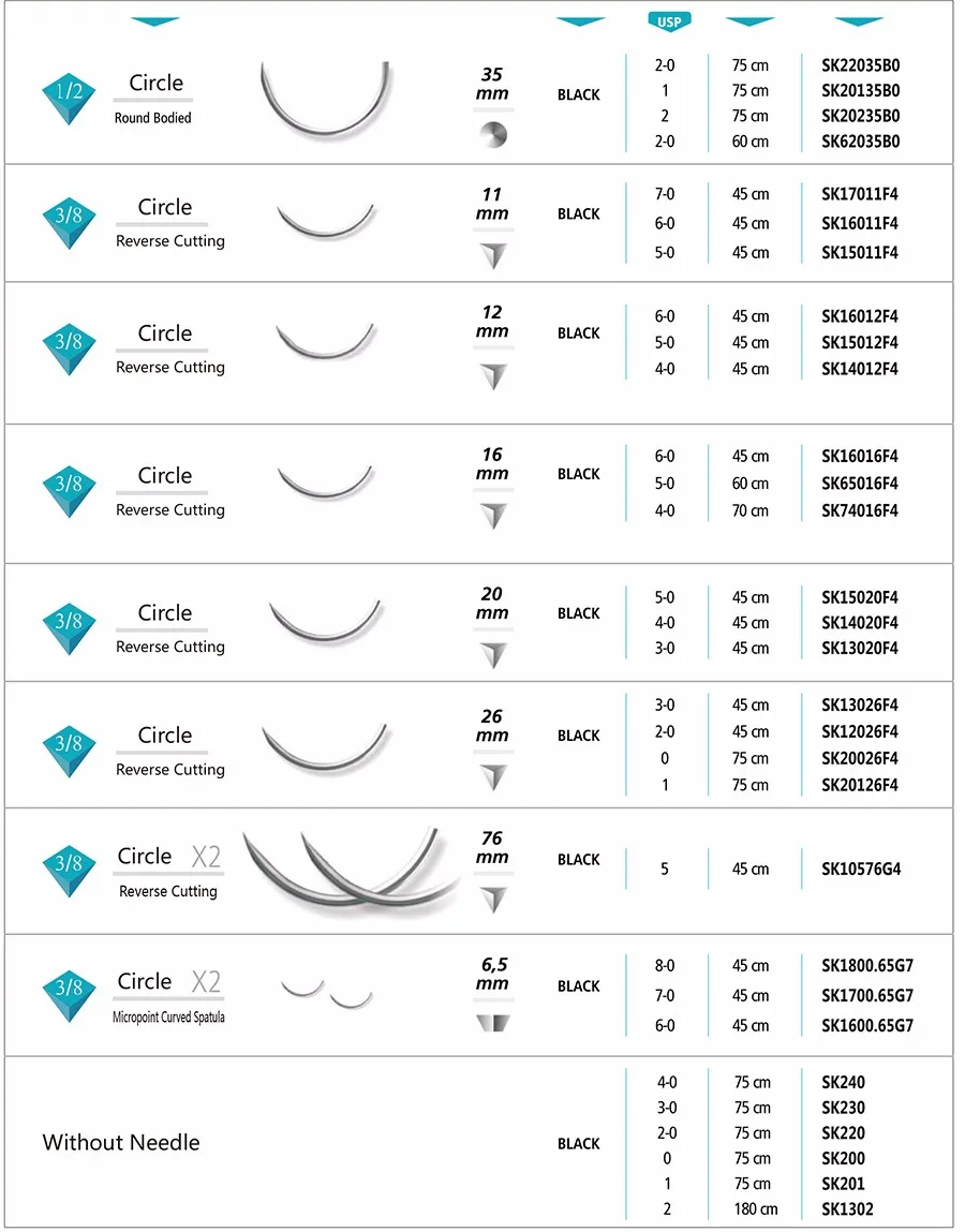 2017 Ce fda Approved Medical Surgical Silk Suture With Multi Size 