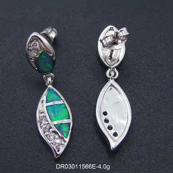 925 Sterling Silver Mexican Blue Fire Opal Stud Earring Jewelry 925 Sterling Silver Mexican Blue Fire Opal Stud Earring Jewelry