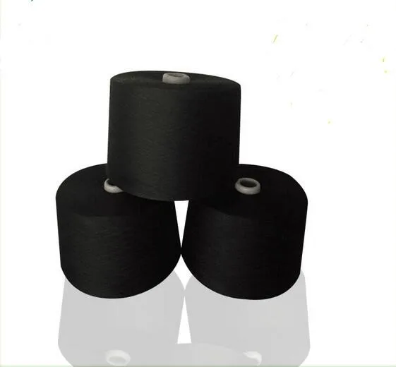 100% black polyester yarn