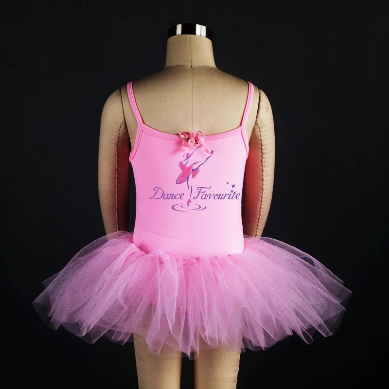 Kids Pink Ballet Dance Tutu Skirted Leotard Performance Wear Stage ...