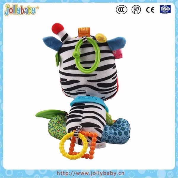 Jollybaby wholesale donkey animal stuffed plush toy with soft baby teether