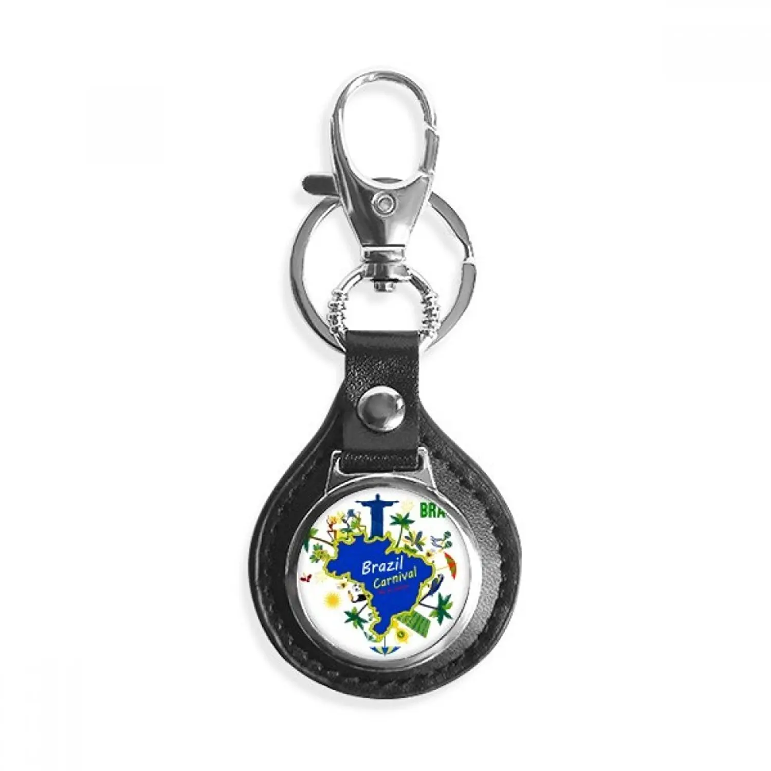 Mount Corcovado Brazil Maps Brazil Carnival Leather Metal Key Chain Ring Car Keychain Gift