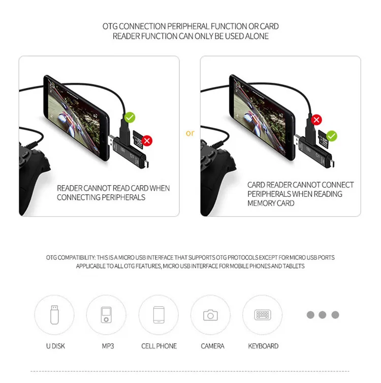 DKQ05 3 in 1 USB 2.0& Type C & Micro USB OTG TF Memory Multi Magnetic Card Reader for Samsung Huawei - ANKUX.COM