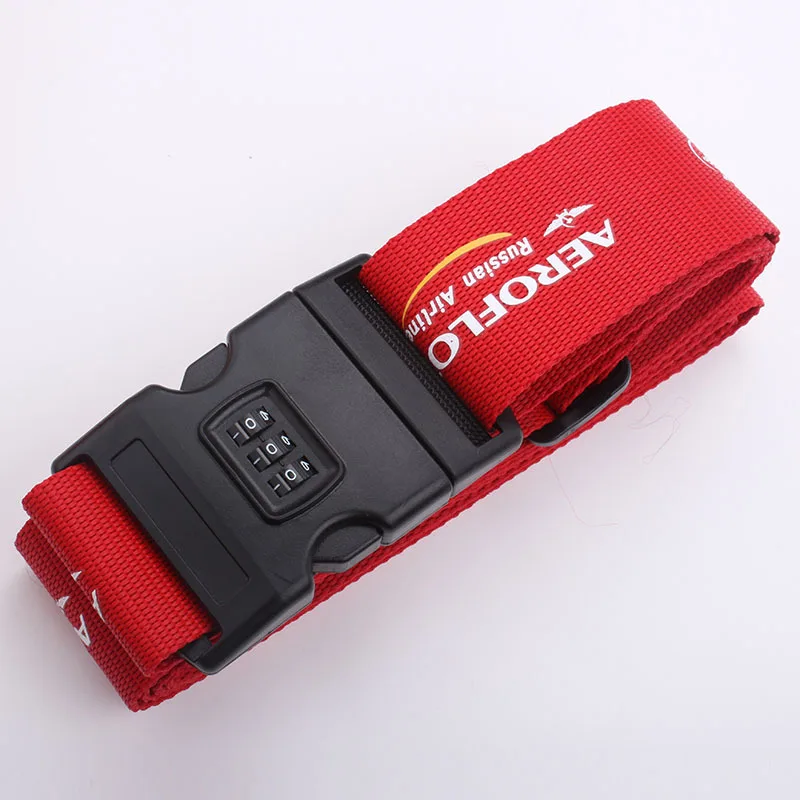 Custom 180cm Length Wide 5cm Travel 3 Digital Combination Tsa Lock Luggage Strap With
