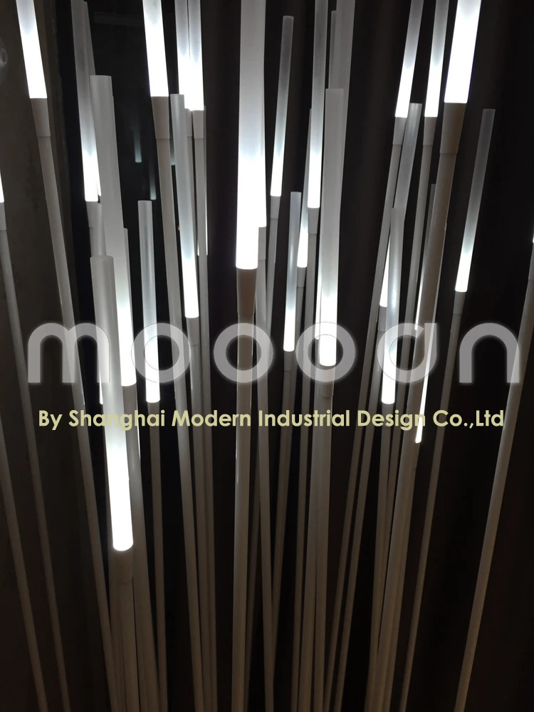 Modern Fancy Waterproof White Carbon Fiber Reed 1Wx35 LED Tube Floor Decorative Light for bedroom or outdoor garden