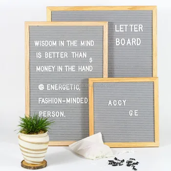 customized size oak frame gray felt letterboard buy oak letter wooden letter board