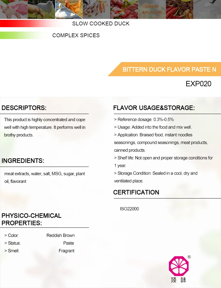 Natural bittern duck food flavoring paste