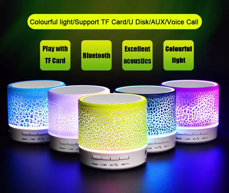 Latest Private label A9 portable speaker Mobile Phone LED Mini wireless Blue tooth Speakers for sale - ANKUX.COM
