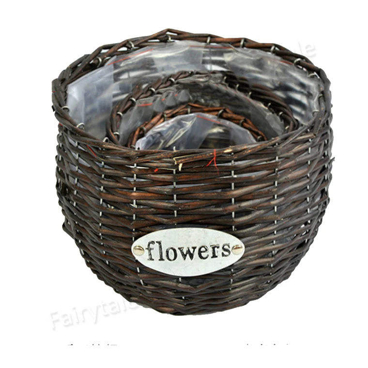 Factory Cheap Bulk Flower Decoration Craft Pots Wicker Flower Basket for Sale