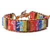 2019 Handmade Bracelets for Women Girls 7 Chakra Woven Bracelet Gemstone Nature Bar Stone Bangle