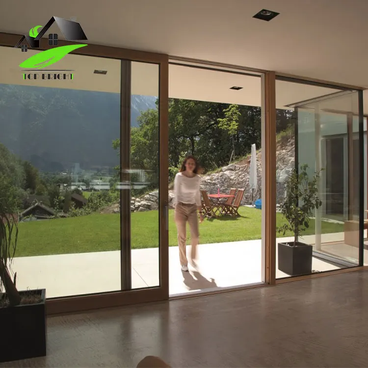Garden Soundproof Tempered Glass Aluminum Alloy Sliding Partition Doors