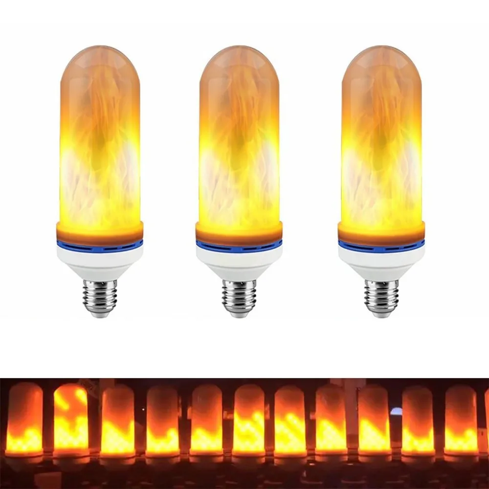 Led Flame Effect Fire Light Bulbs 7w E27 E26 Warm Yellow Live Flame ...