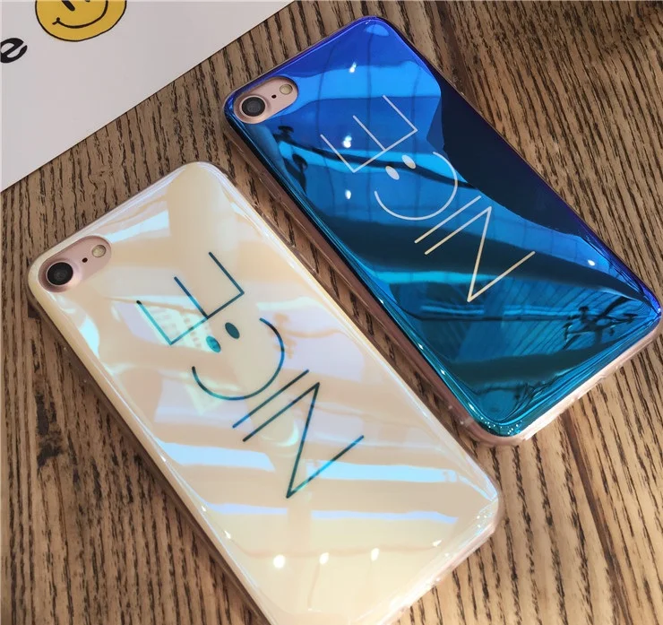 Blue Light NICE Pattern Soft TPU Phone Case for iPhone 8 7