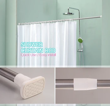 Retractable Bath Curtain Rod Stainless Steel Extended Rods Retractable Bath Curtain Rod Stainless Steel Extended Rods Installation Shower Rail