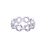 Qingdao Kiss Me Wholesale Korea Silver Ring Hollowed Out Circle Crystal Ring Bridal Jewelry Engagement Couple Ring