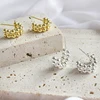 Silver Dots Smooth Beads Ear Cuff Gold Minimalist Cartilage Hoop Earrings